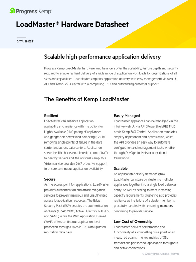 Kemp Loadmaster-Hw | PDF