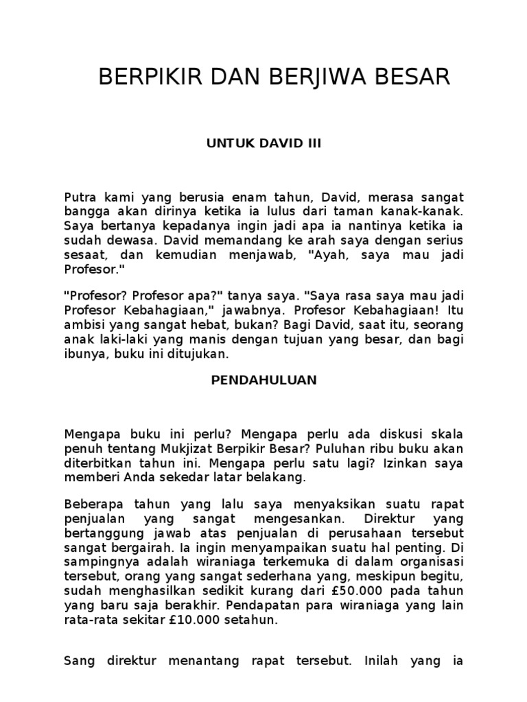 Berpikir Dan Berjiwa Besar