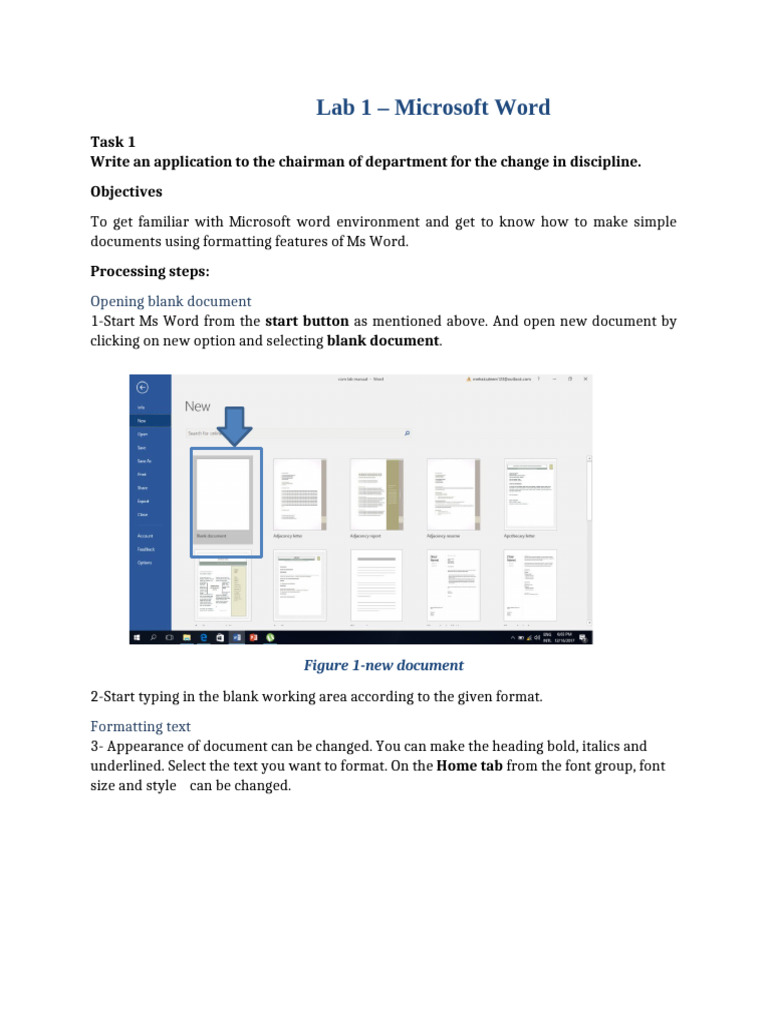 Sample Microsoft Word Lab Manual | PDF