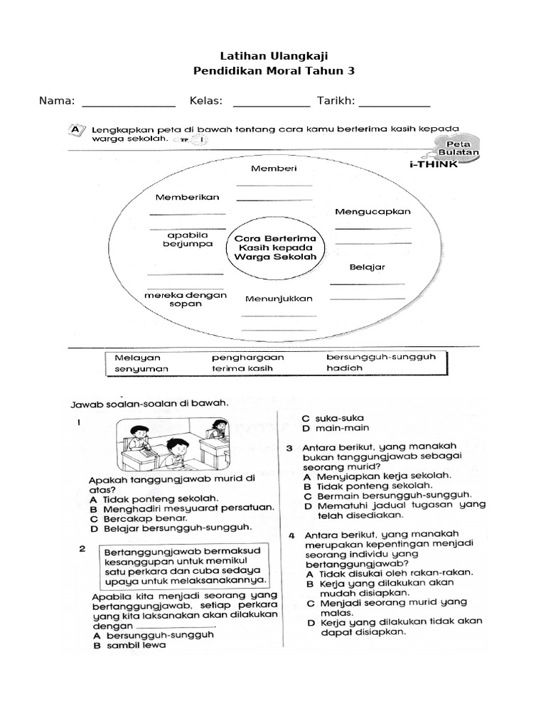 Latihan Ulangkaji P Moral Tahun 3 July Pdf