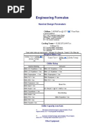 Engineering Formulas: Nominal Design Parameters