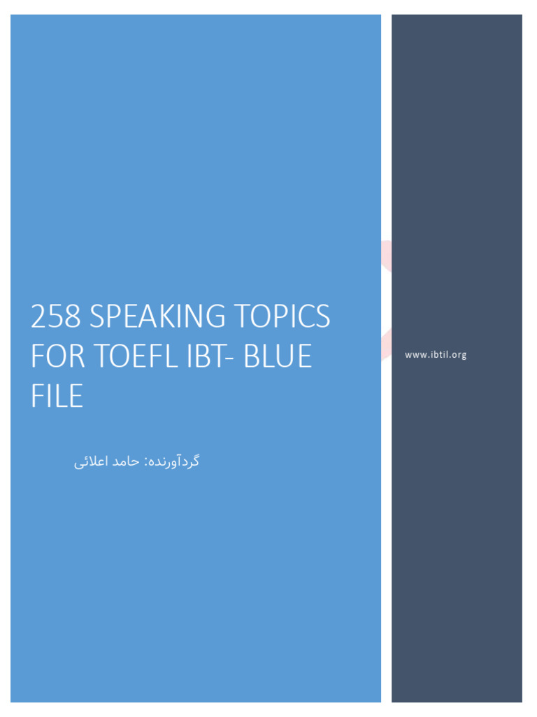 2024 TOEFL iBT Speaking Topics Guide | PDF | Teachers | Career & Growth