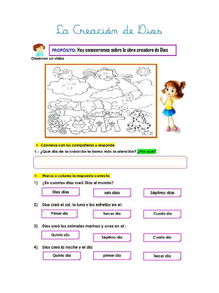 Fichas Creación de Dios | PDF