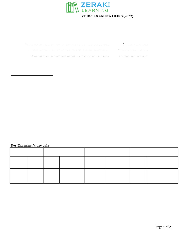 Form 3 History Exam Paper Term 3 | PDF