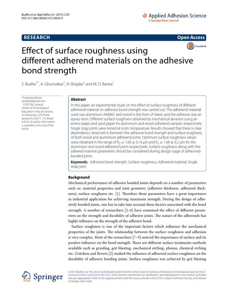 Effect of Surface Roughness Using | PDF