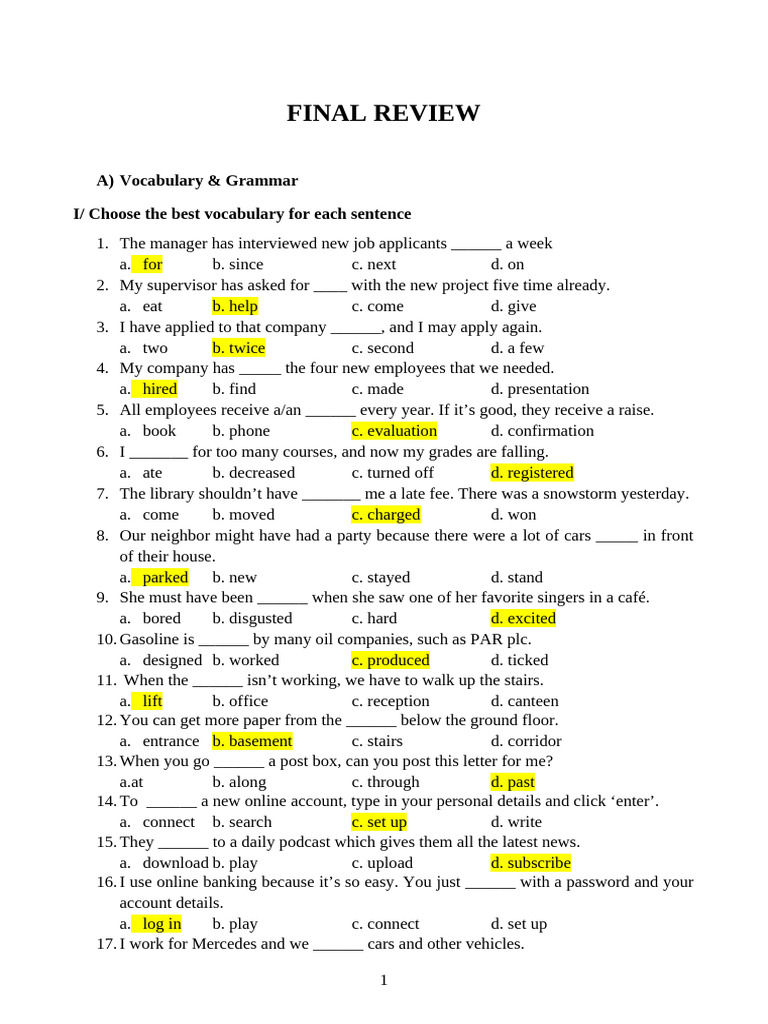 (Key) Review 1 | PDF