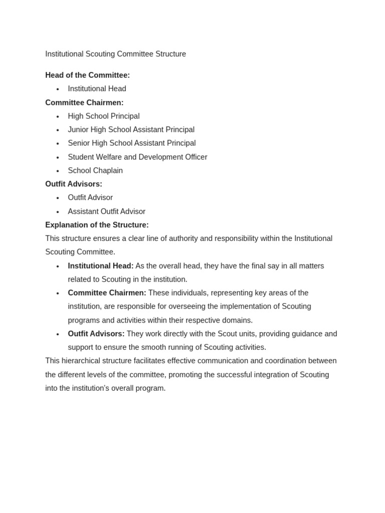 Scouting Committee Sac | PDF