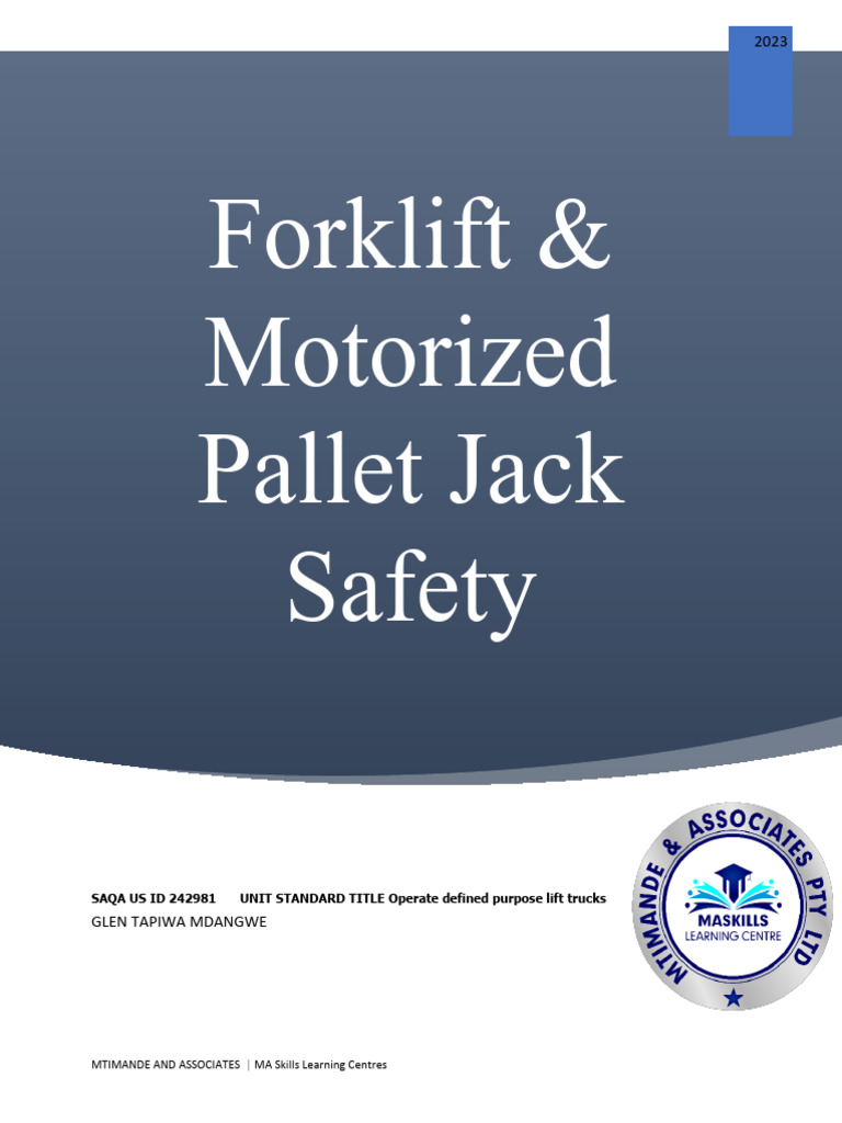 Forklift & Motorized Pallet Jack Safety | PDF