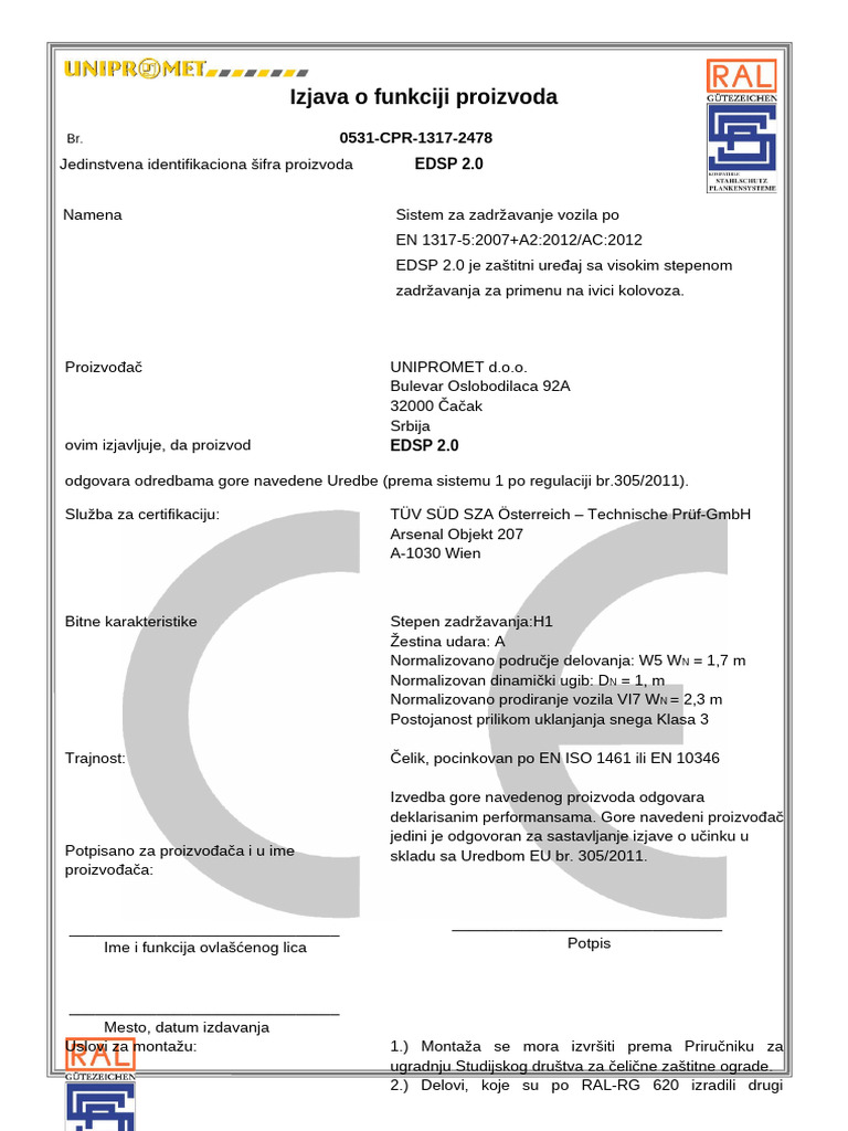 Izjava EDSP 2.0 | PDF