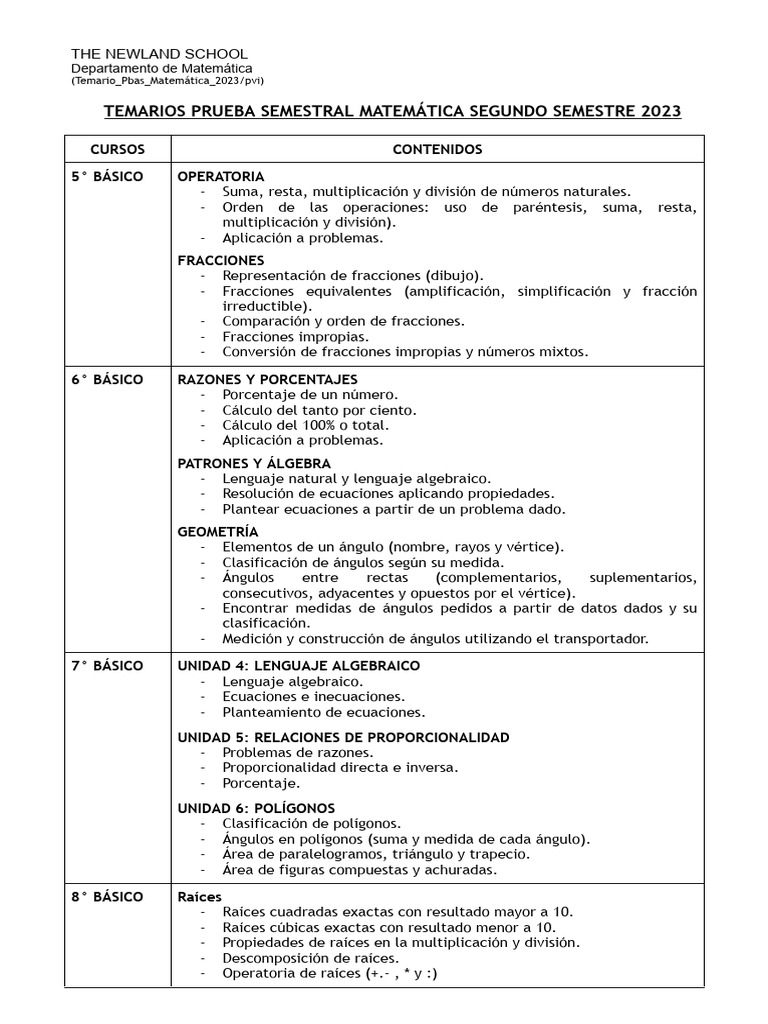 Httpswww newland cldocumentostemario pruebas segundo semestre