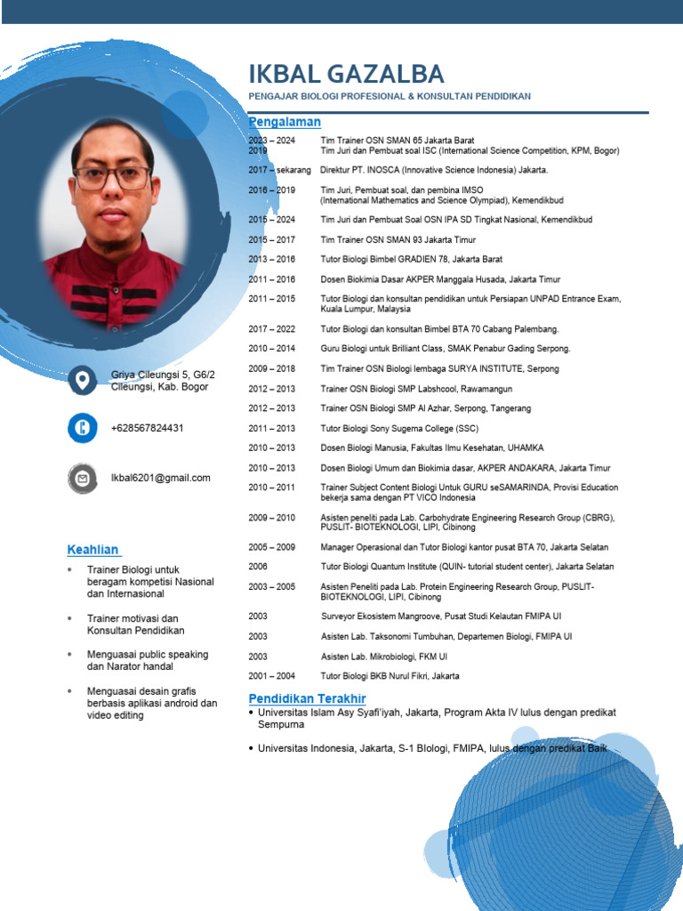 CV IKBAL GAZALBA 2024 NEW VERSION Update | PDF