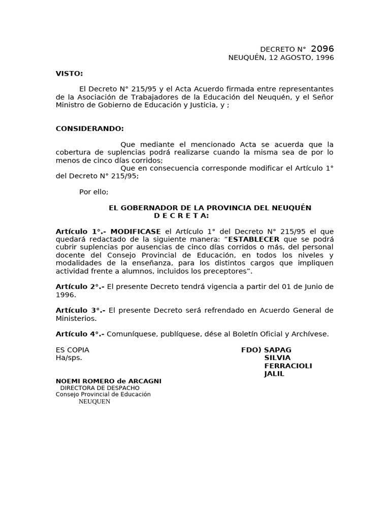 Decreto 2096 | PDF