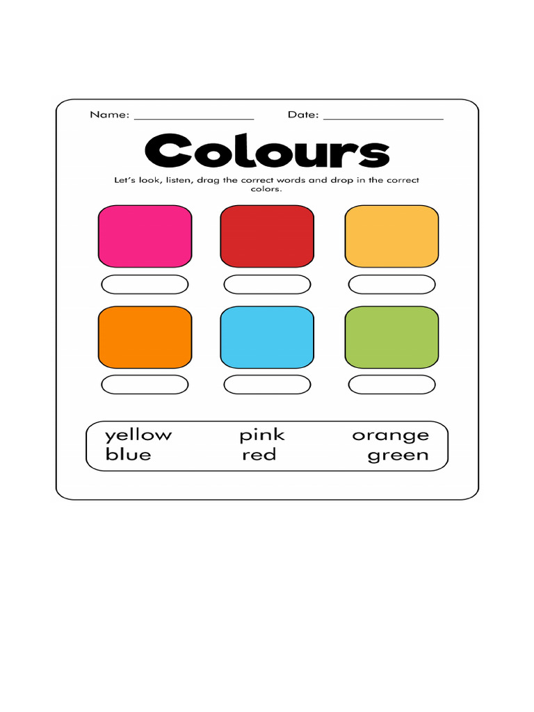 Colours For Kids Worksheets - 48074.png | PDF