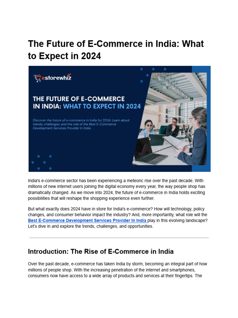 The Future Of E Commerce In India What To Expect In 2024 Pdf