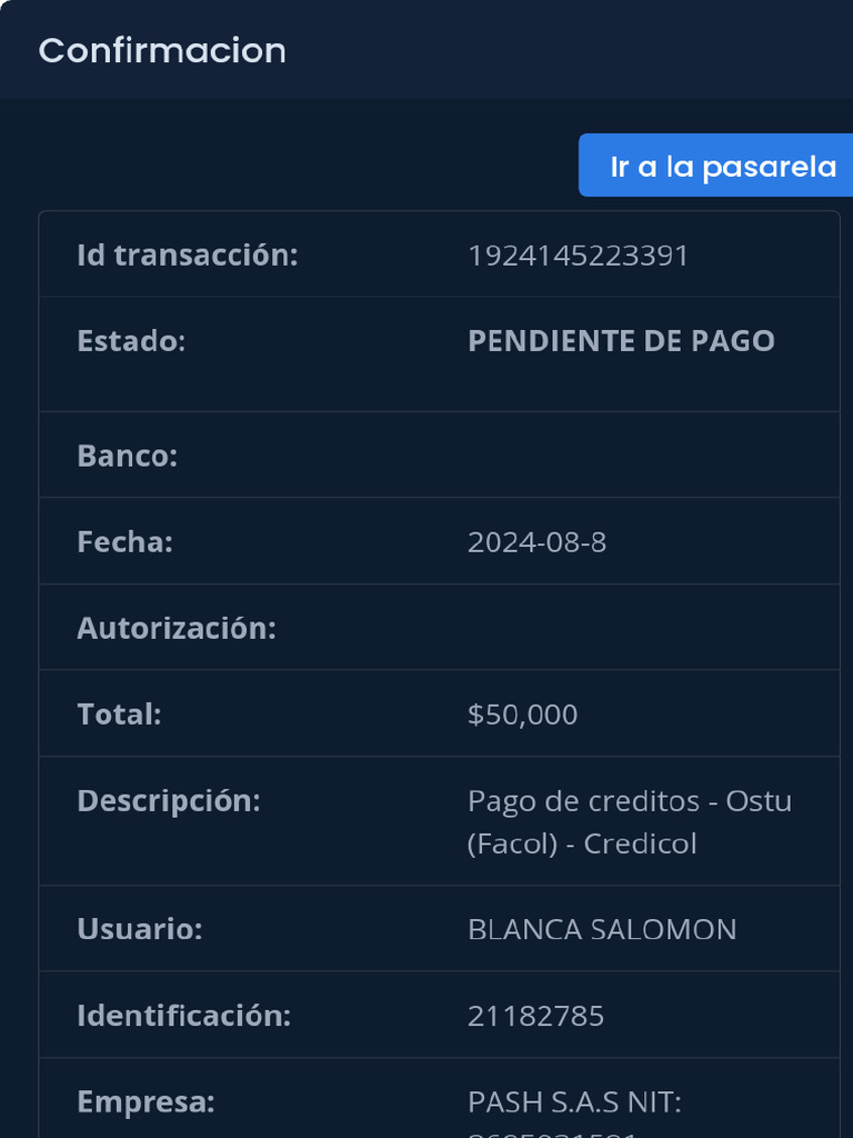 Detalles Transaccion | PDF