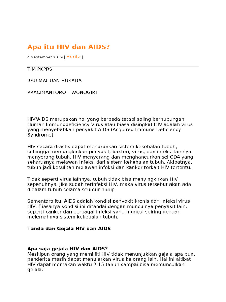 Dokumen HIV AIDS | PDF
