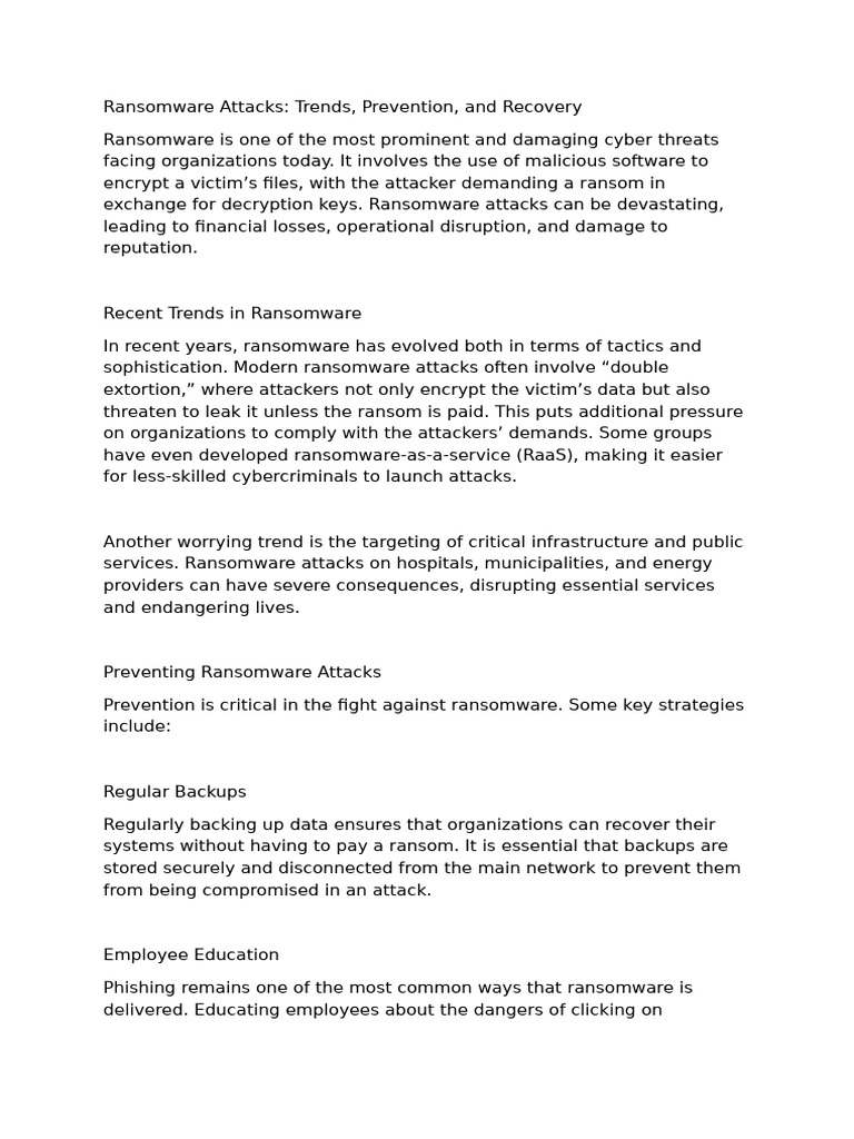 Ransomware Attacks | PDF