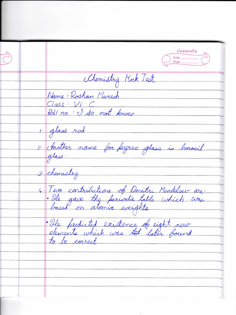 Chemistry Mock Test Pdf