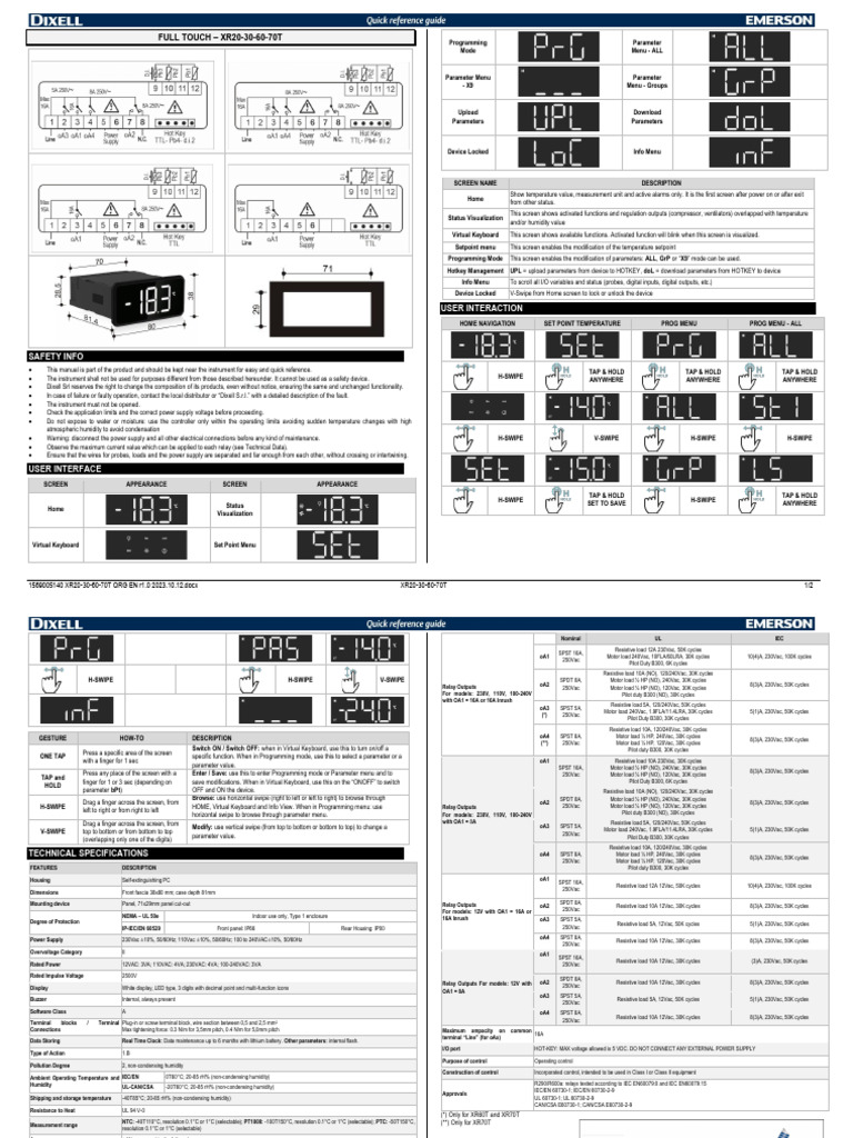 XR20 30 60 70T QRG en | PDF