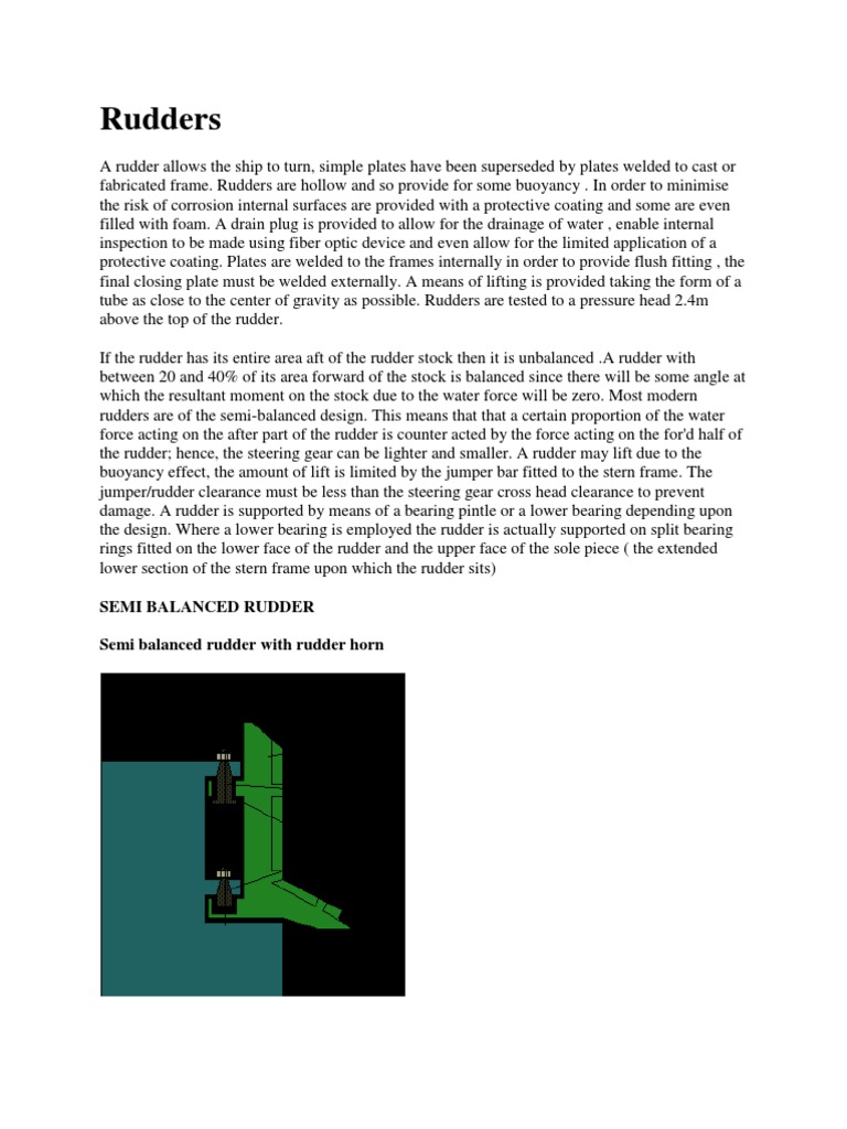 Types of Rudders Explained | PDF | Rudder | Stern