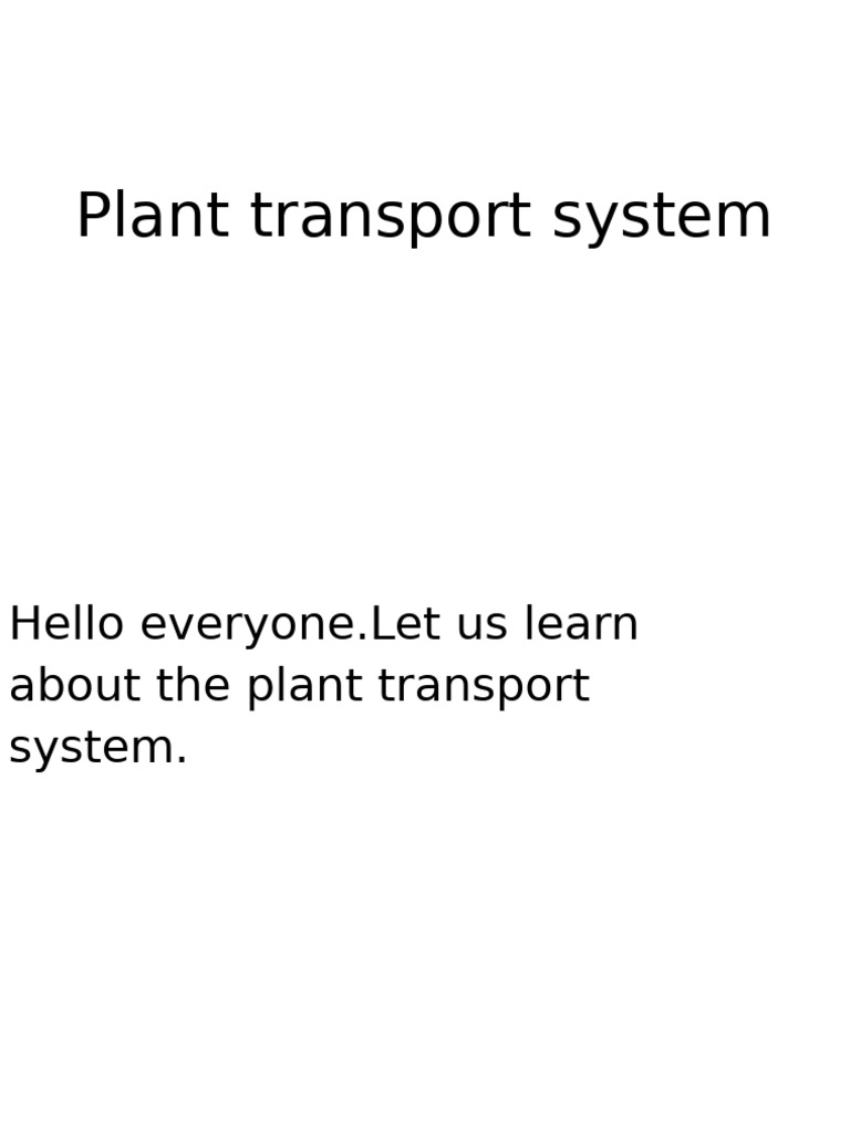 Plant Transport System | PDF