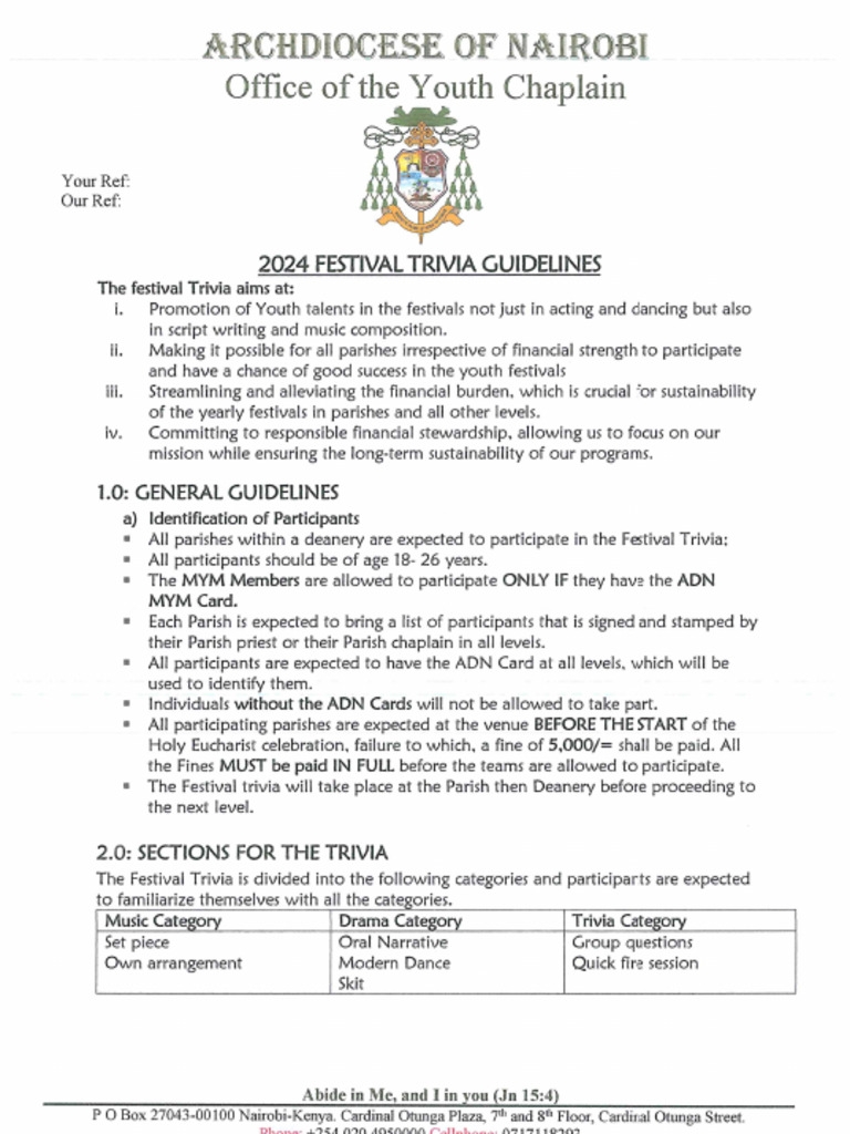 2024-Festival Trivia Guidelines-Questions & Answers | PDF