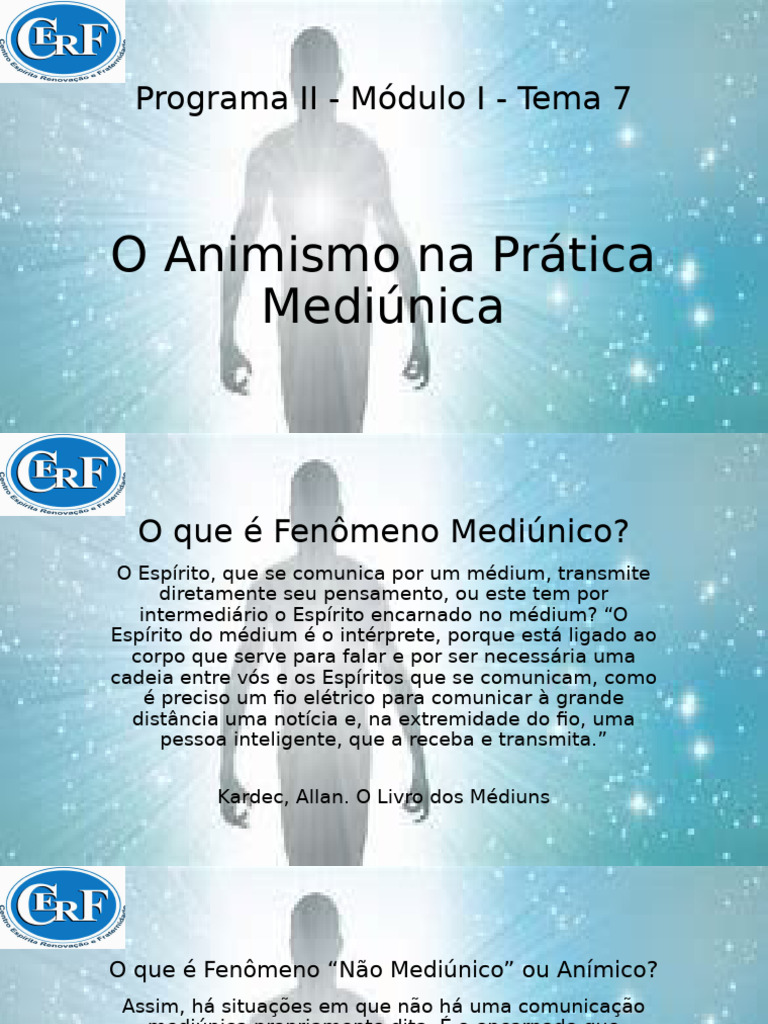 Programa II - Módulo I - Tema 7 Animismo | PDF | Espiritismo | Filosofía