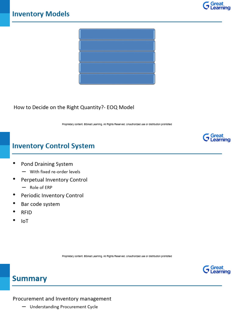 EOQ Model and Inventory Control System | PDF