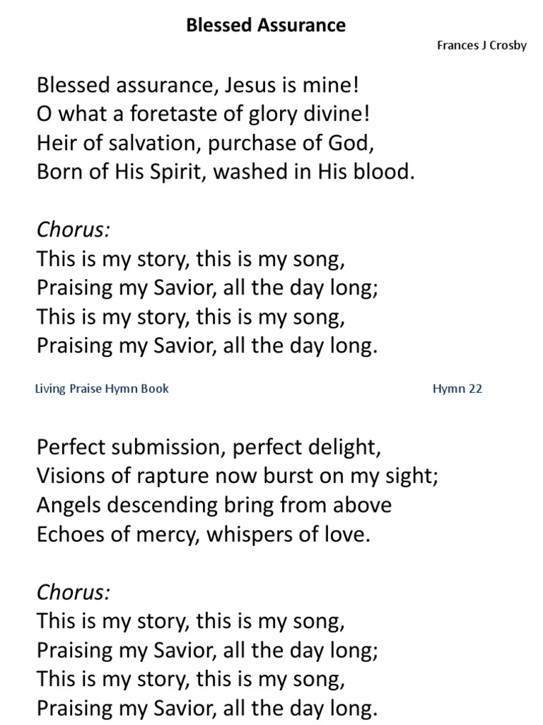 Blessed Assurance | PDF | Religion &amp; Spirituality