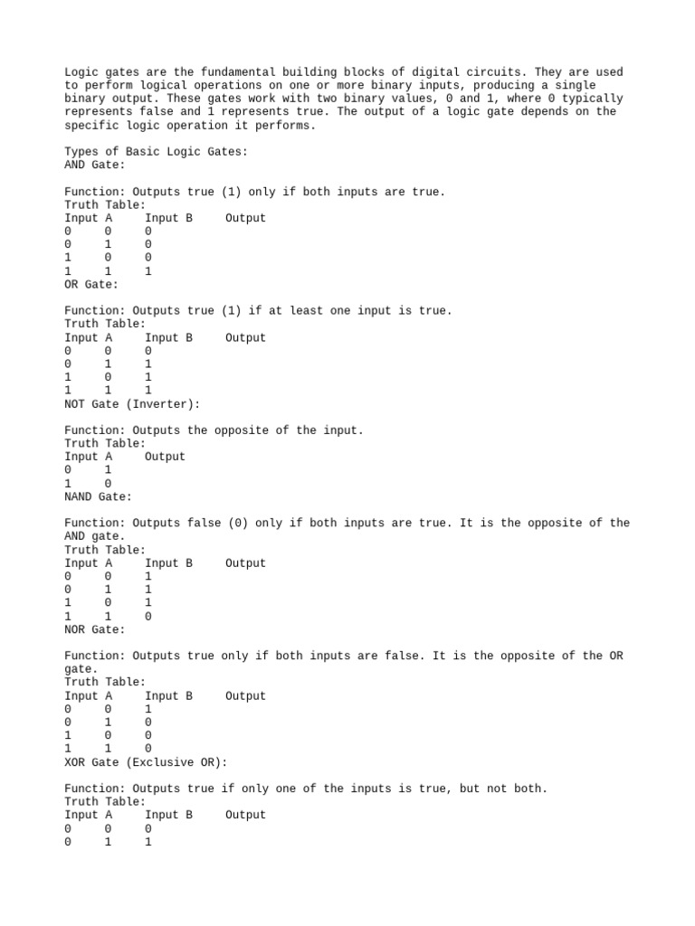 Logic Gates | PDF