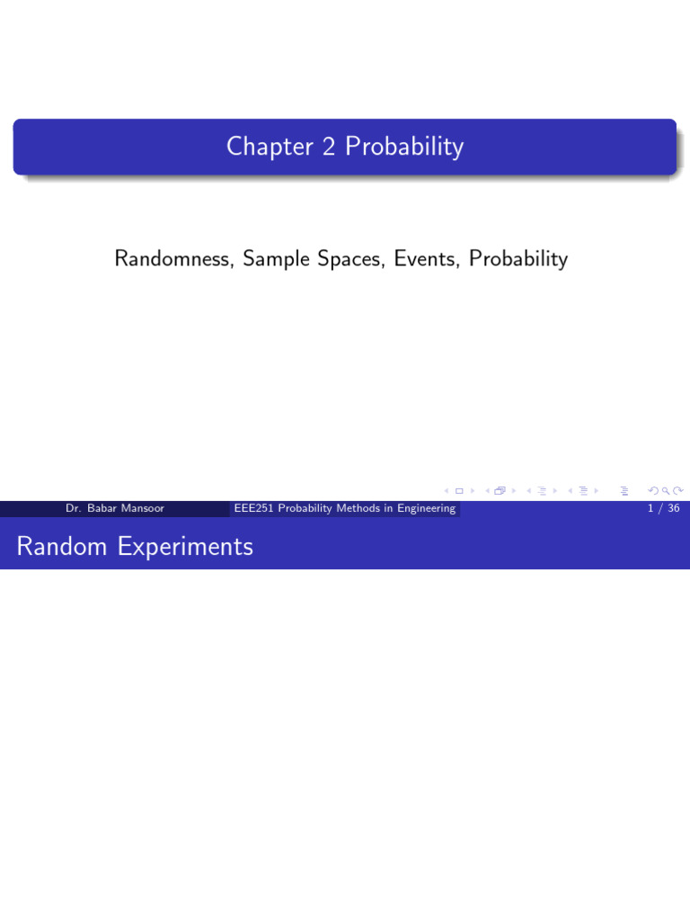 Lec 2 Randomness, Sample Spaces, Outcomes & Events | PDF