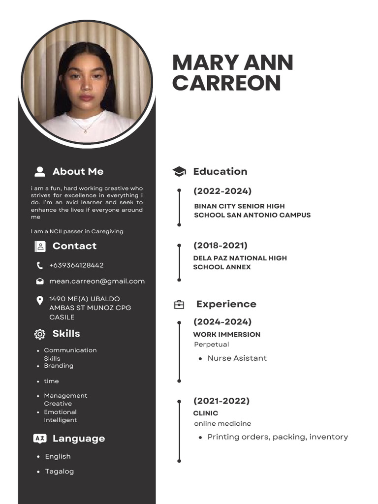 Minimalist modern professional cv resume pdf