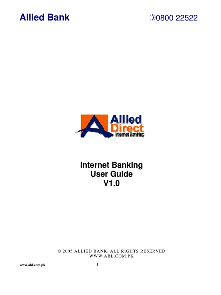 Allied Bank: Internet Banking User Guide V1.0 | PDF | Finance & Money ...