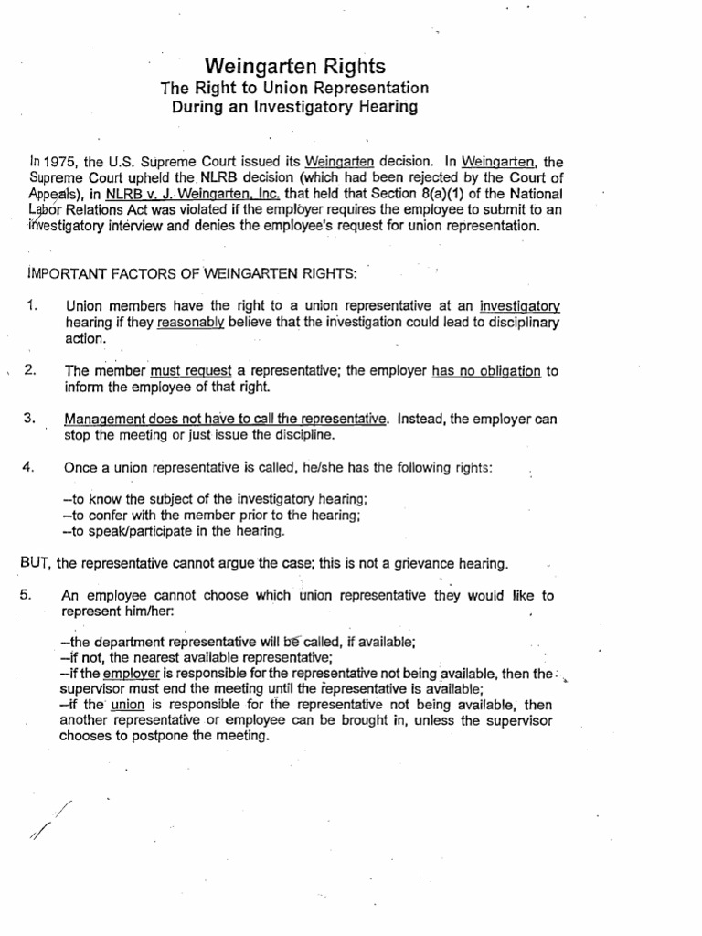 Weingarten Rights Overview | PDF | Law