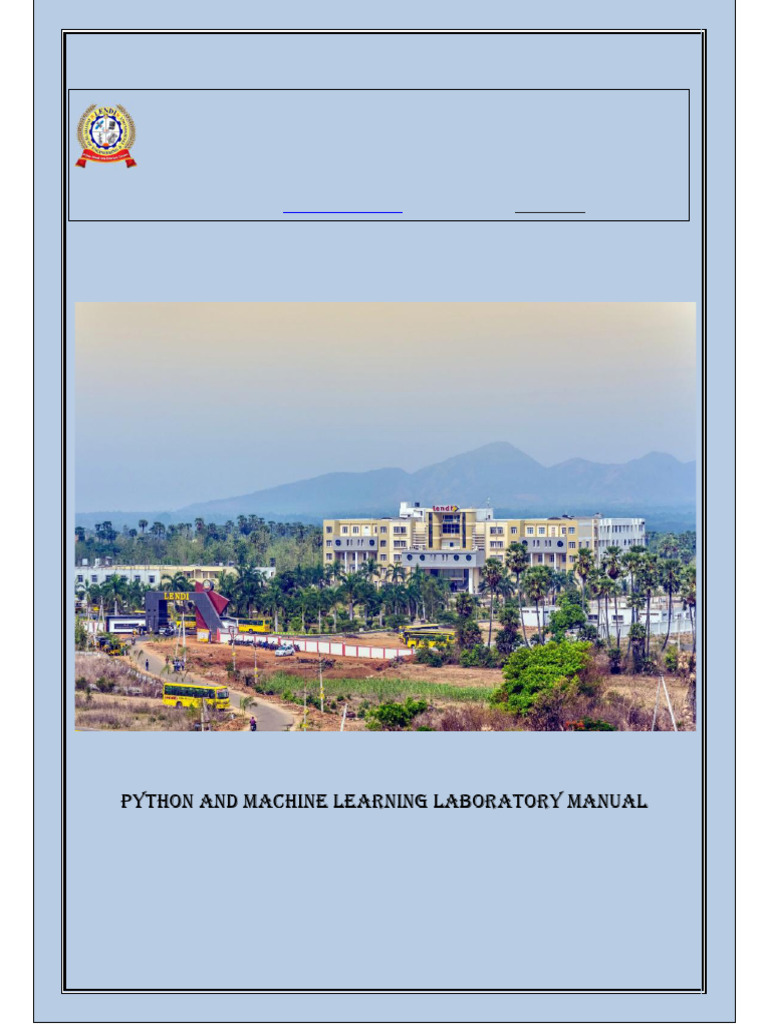 Python and Machine Learning Lab Manual | PDF