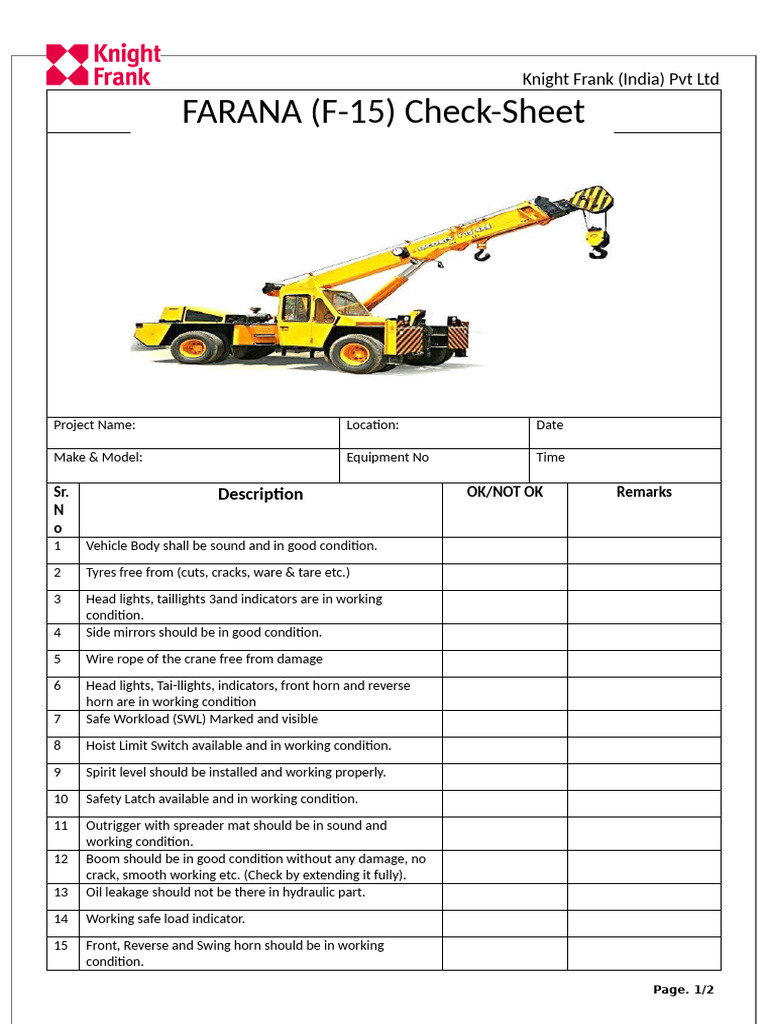F-15 Farana CheckSheet | PDF