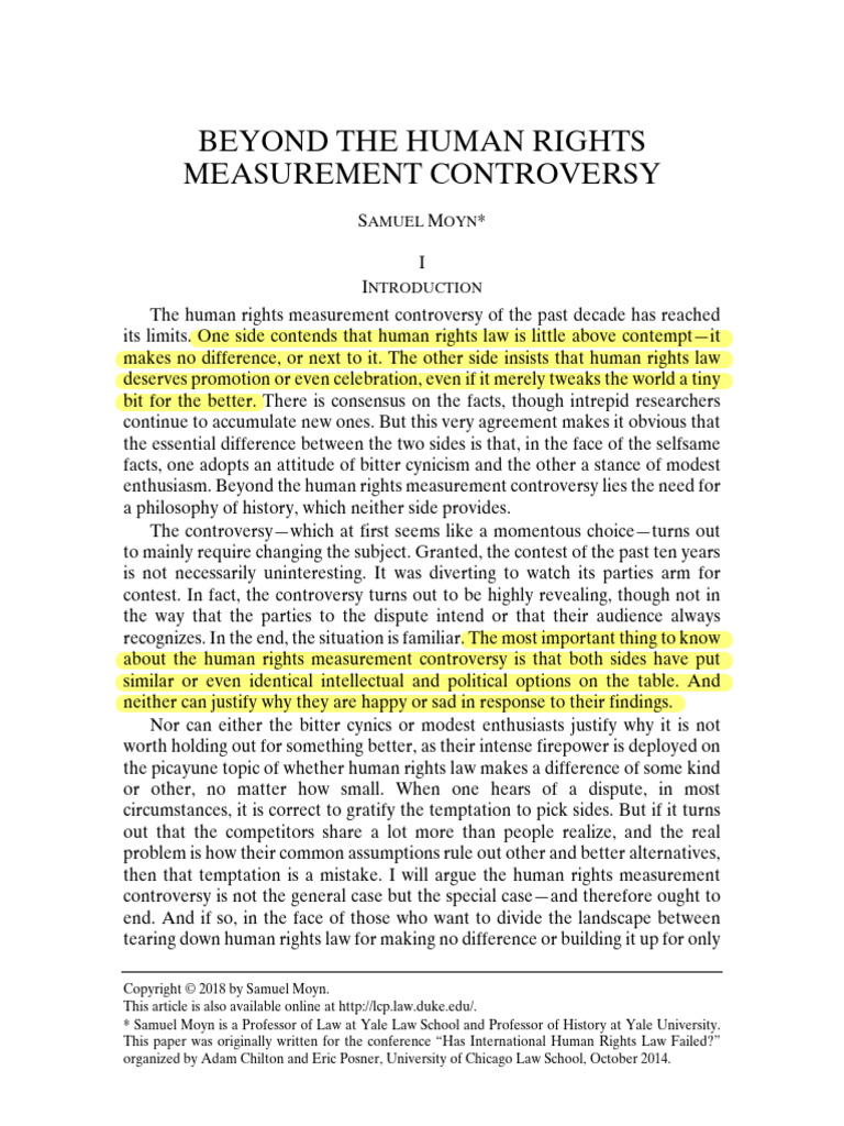 Beyond The Human Rights Measurement Controversy | PDF
