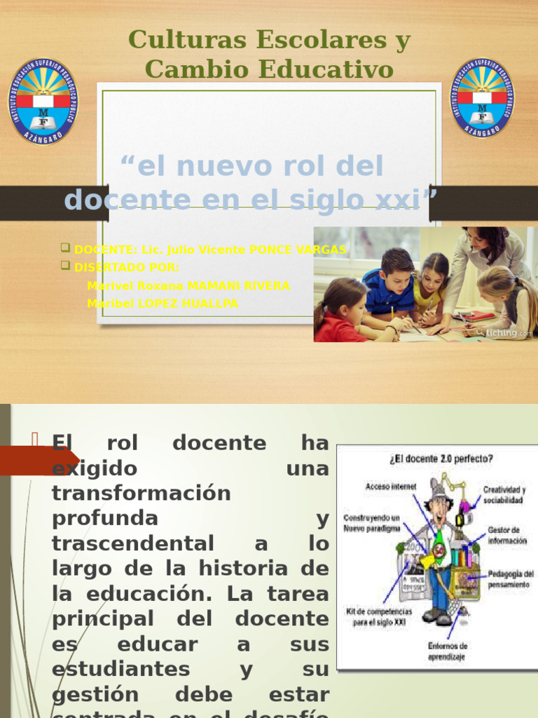 Rol del Docente en el Siglo XXI | PDF | Maestros | Crecimiento personal ...