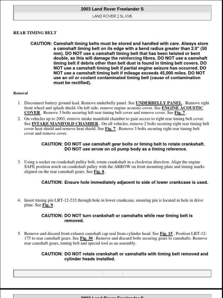 Naza Ria Rover KV6 Engine Cam Marking Manual | Belt (Mechanical) | Vehicle  Parts