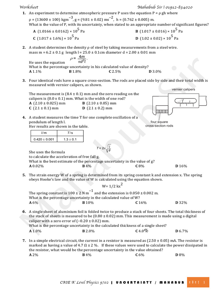 WS & MS Uncertainties WM | PDF