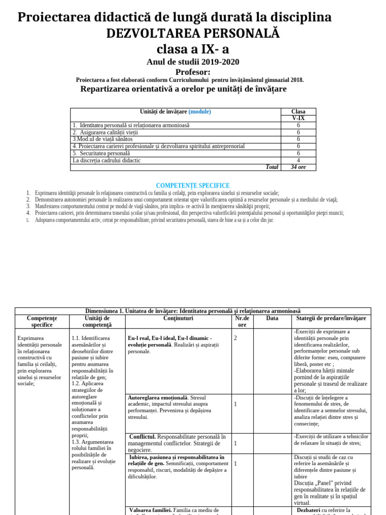 PDL Dezvoltarea Personala | PDF