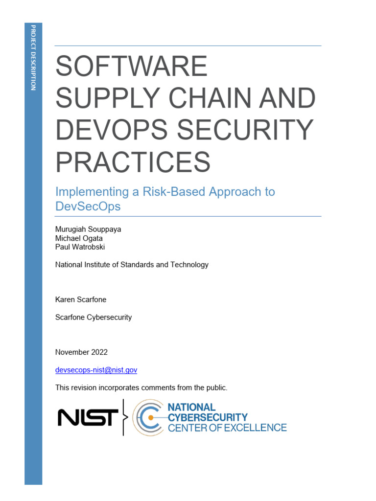 NIST Software Supply Chain and DevOps Security Practices | PDF ...