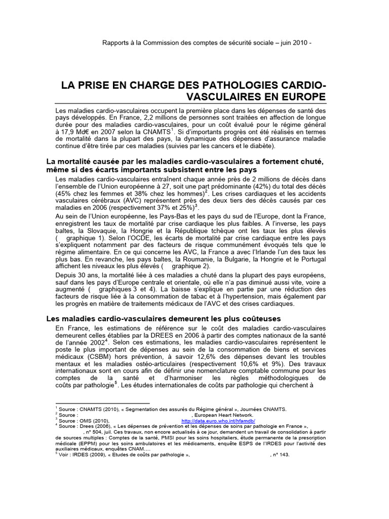 Prise en charge des maladies cardiovasculaires en Europe | PDF | France ...