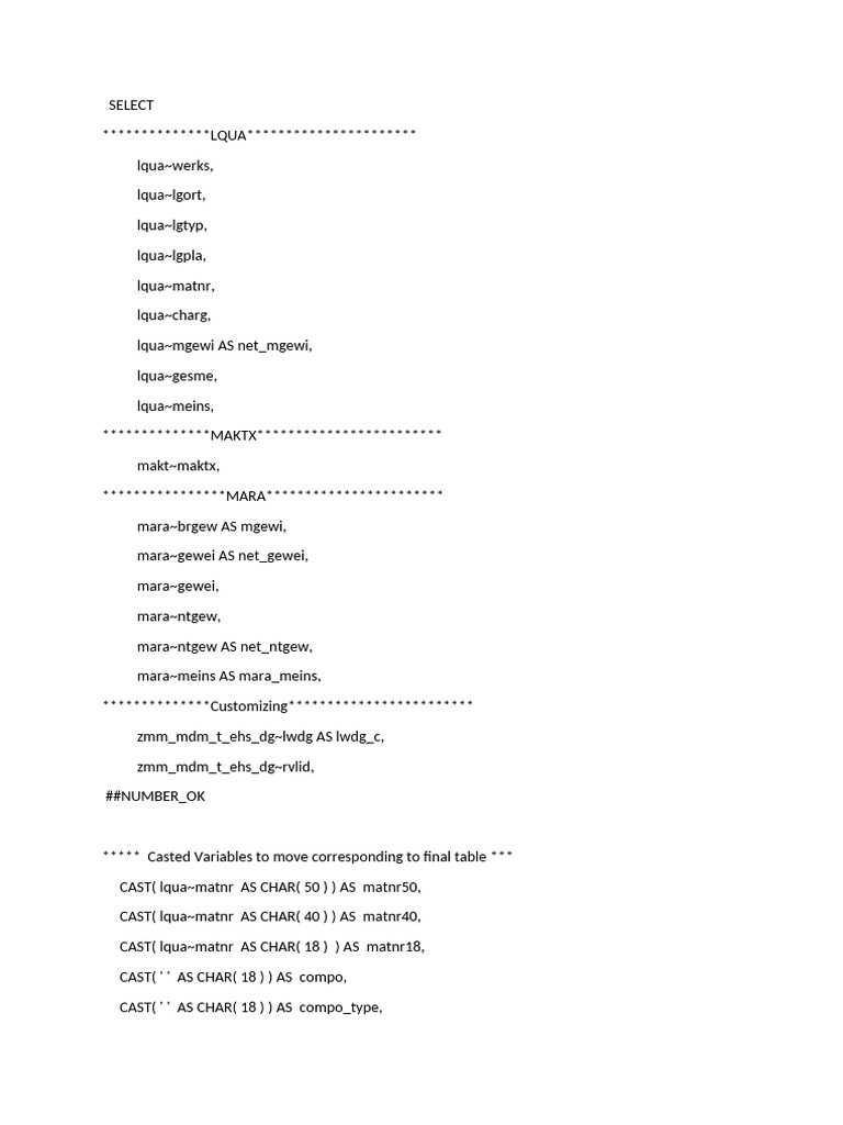 Select Query Format | PDF