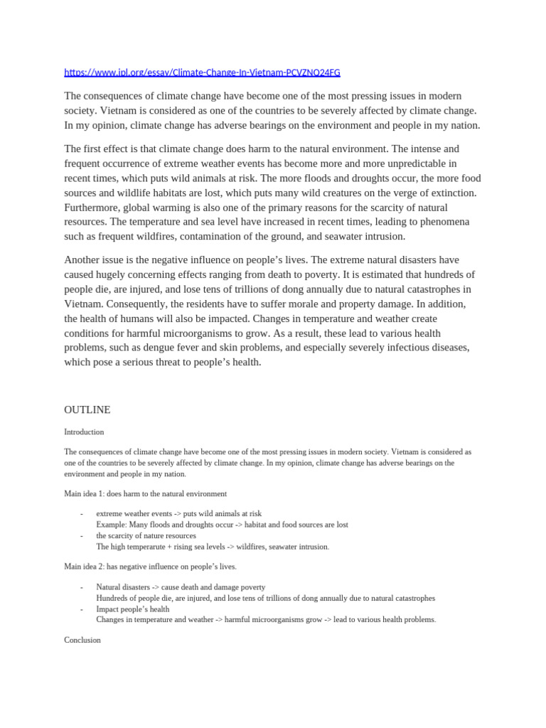 Climate Change Impact in Vietnam | PDF | Climate Change | Natural Disasters