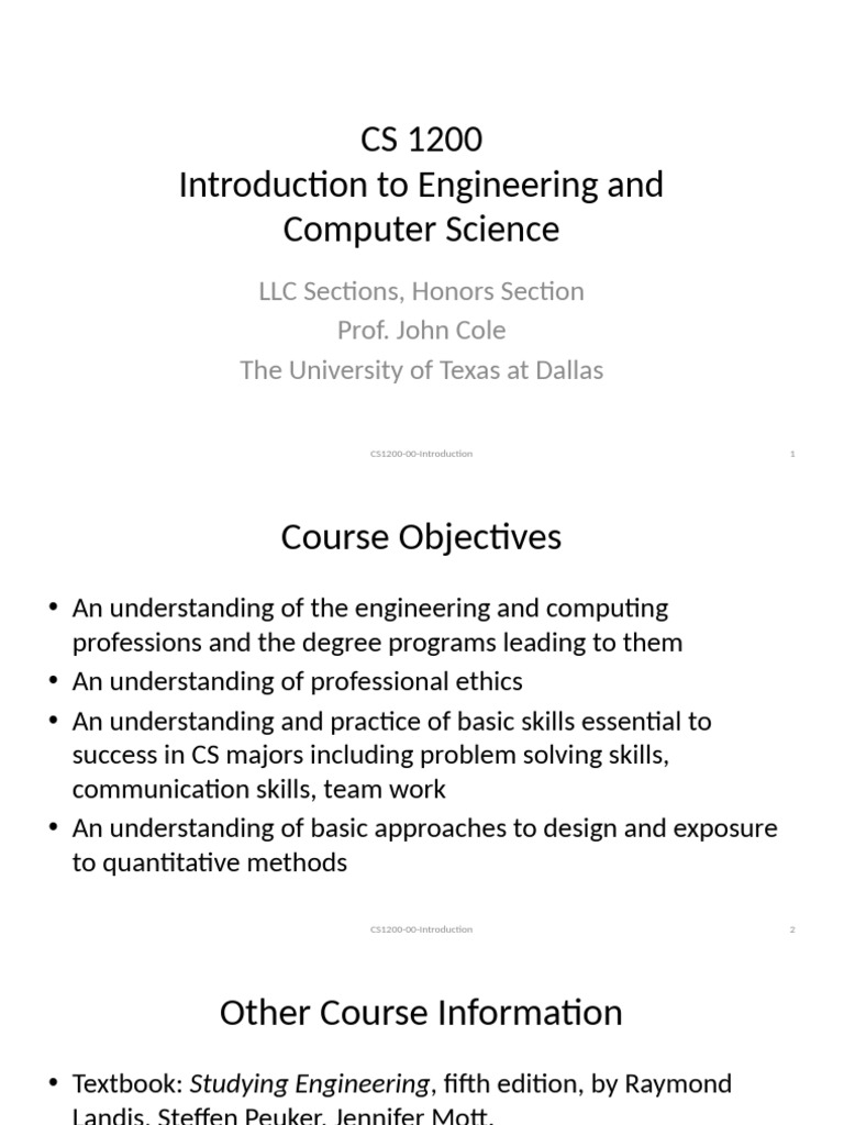 CS1200 00intro | PDF