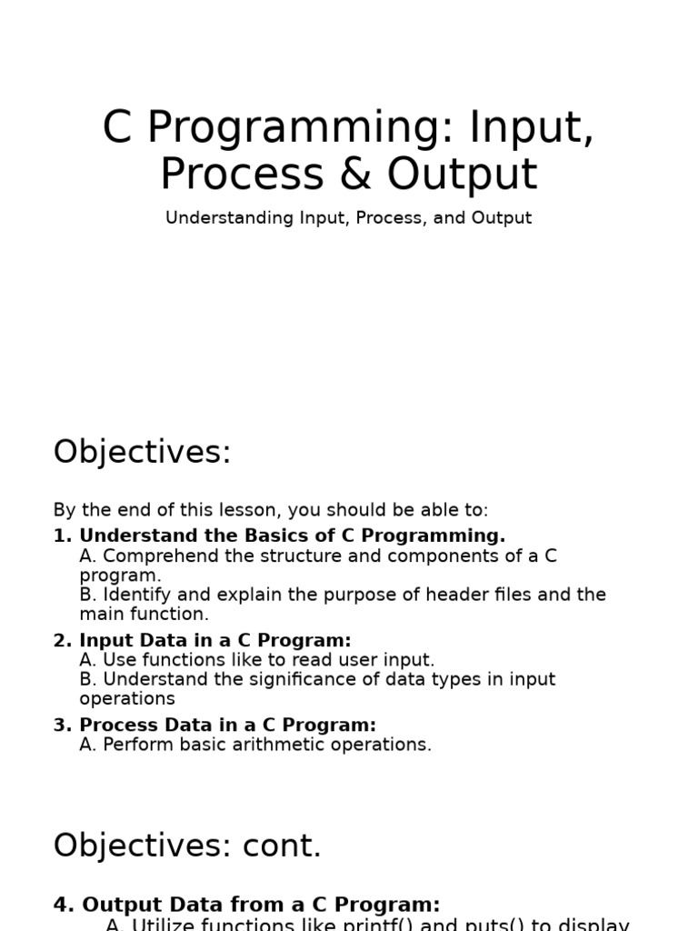 Input Process Output | PDF