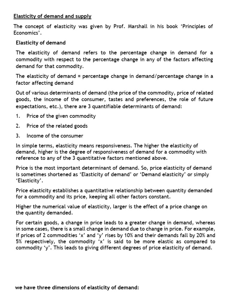 Elasticity of Demand and Supply | PDF | Elasticity (Economics) | Demand