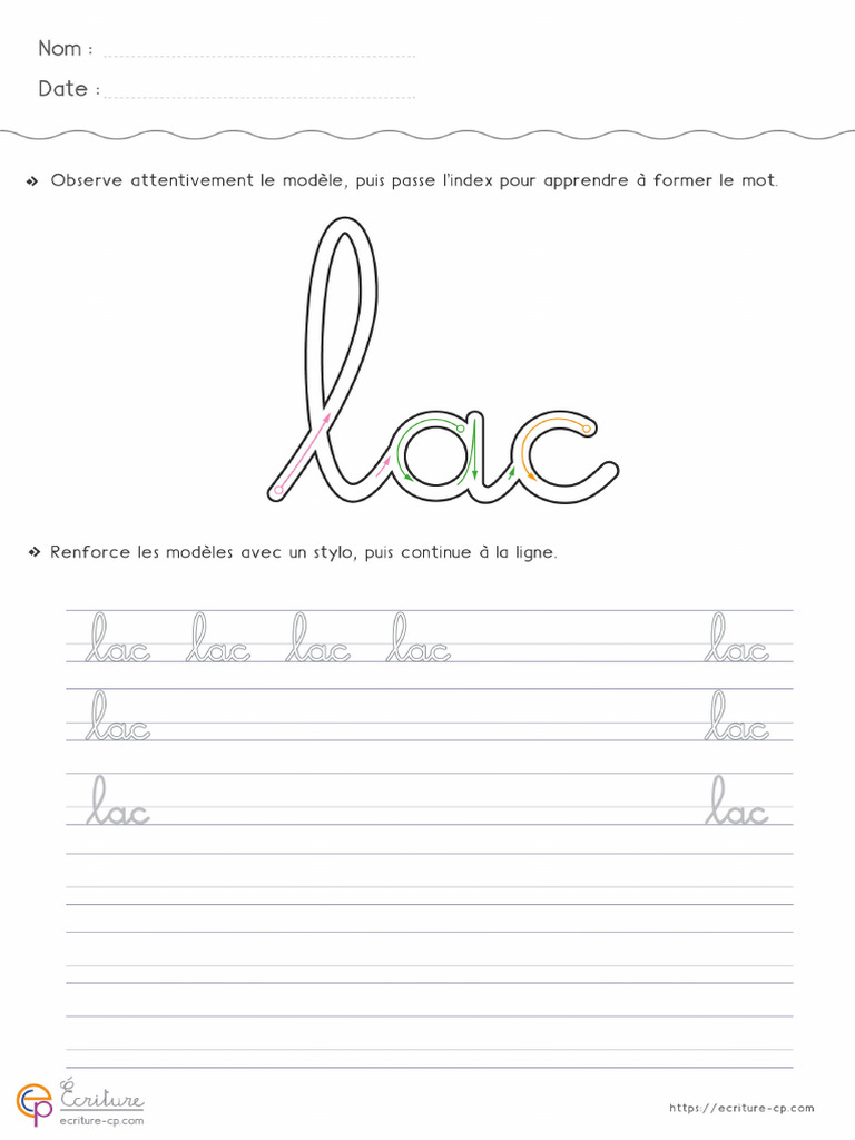 15 Ecriture Cursive Maternelle Gs Copie Debut D Annee CP Lac | PDF