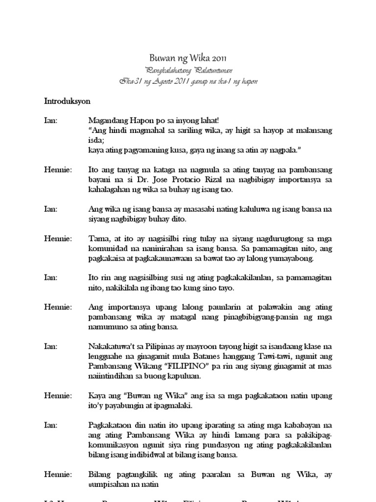 Buwan Ng Wika 2011 Pdf
